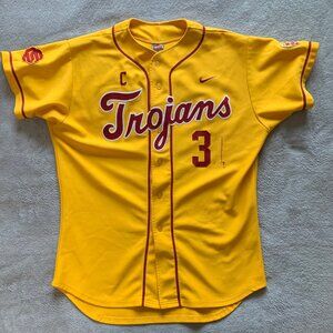 Nike USC Trojans Game-Worn Team Captain Button-Up Baseball Jersey. 48 XL.